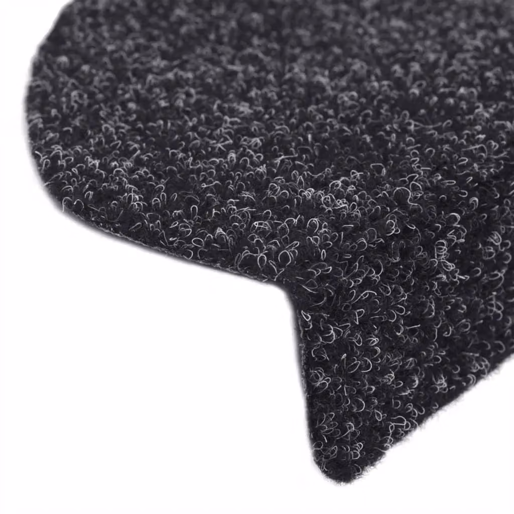 Berkfield Home 15 Piece Self-adhesive Needle Punch Stair Mats, Black, W: 65 cm, D: 21 cm, H: 4 cm – 3