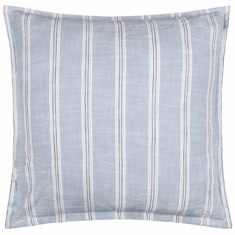 Wylder Abersoch Stripe Blue Cotton Square Cushion, W/D/H: 50 x 50 x 50 cm – 2