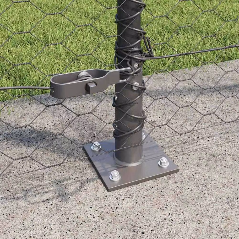Berkfield Home Grey Steel Hexagon Fence, 6 x 10 m – 4
