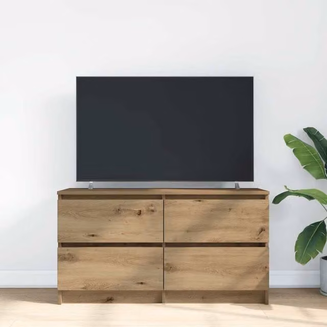Berkfield Home Artisan Oak TV Cabinet in Brown, W/D/H: 100 x 35 x 54 cm