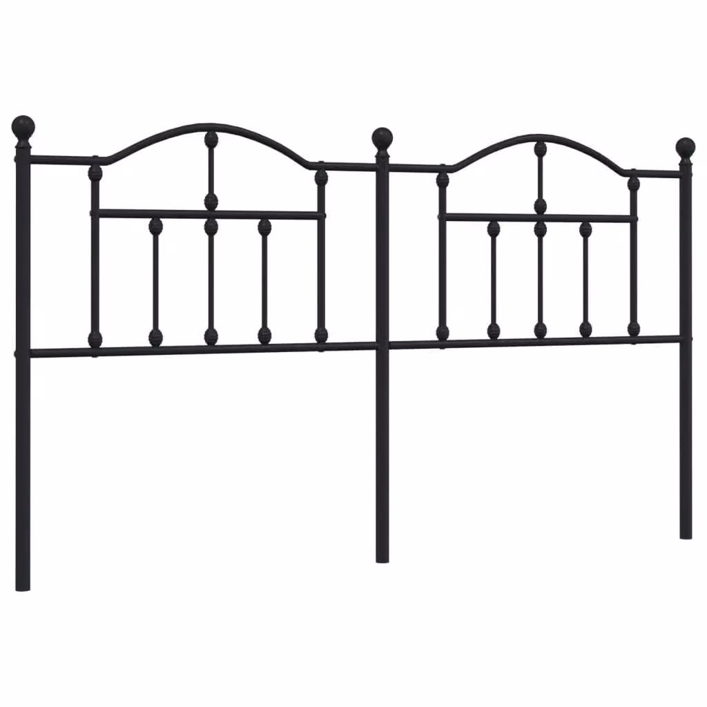 Berkfield Home Classic Metal Headboard in Black, Width: 180 cm – 2