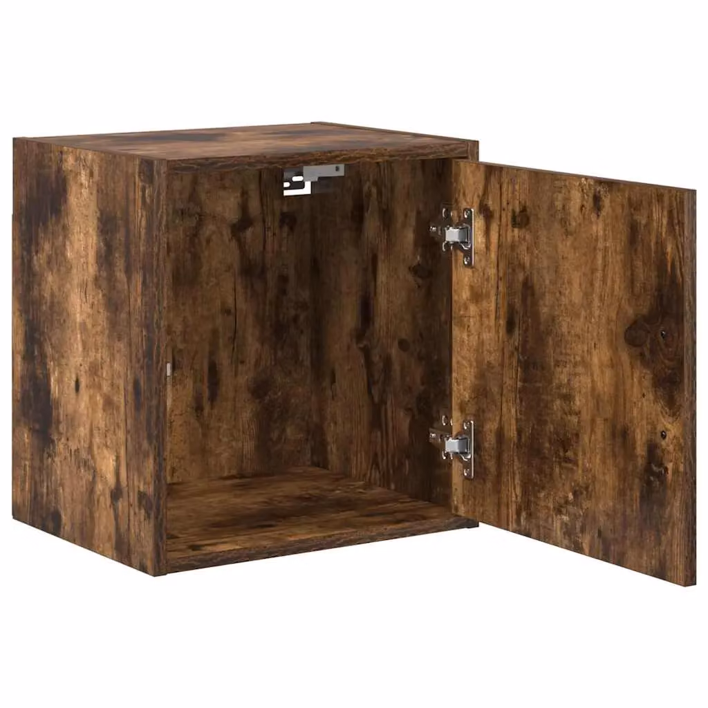 Berkfield Home Garage Wall Cabinets, 2 Piece Set in Smoked Oak Brown Engineered Wood – 3