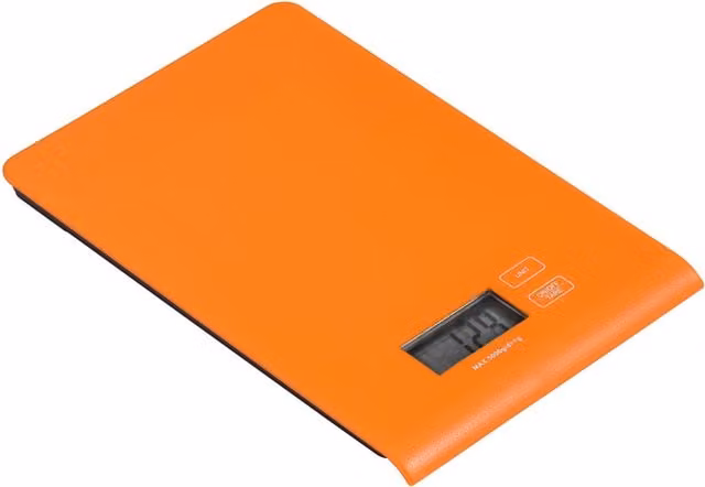 Orsina Digital Electric Kitchen Scale in Orange with Glass and Plastic Construction – 1