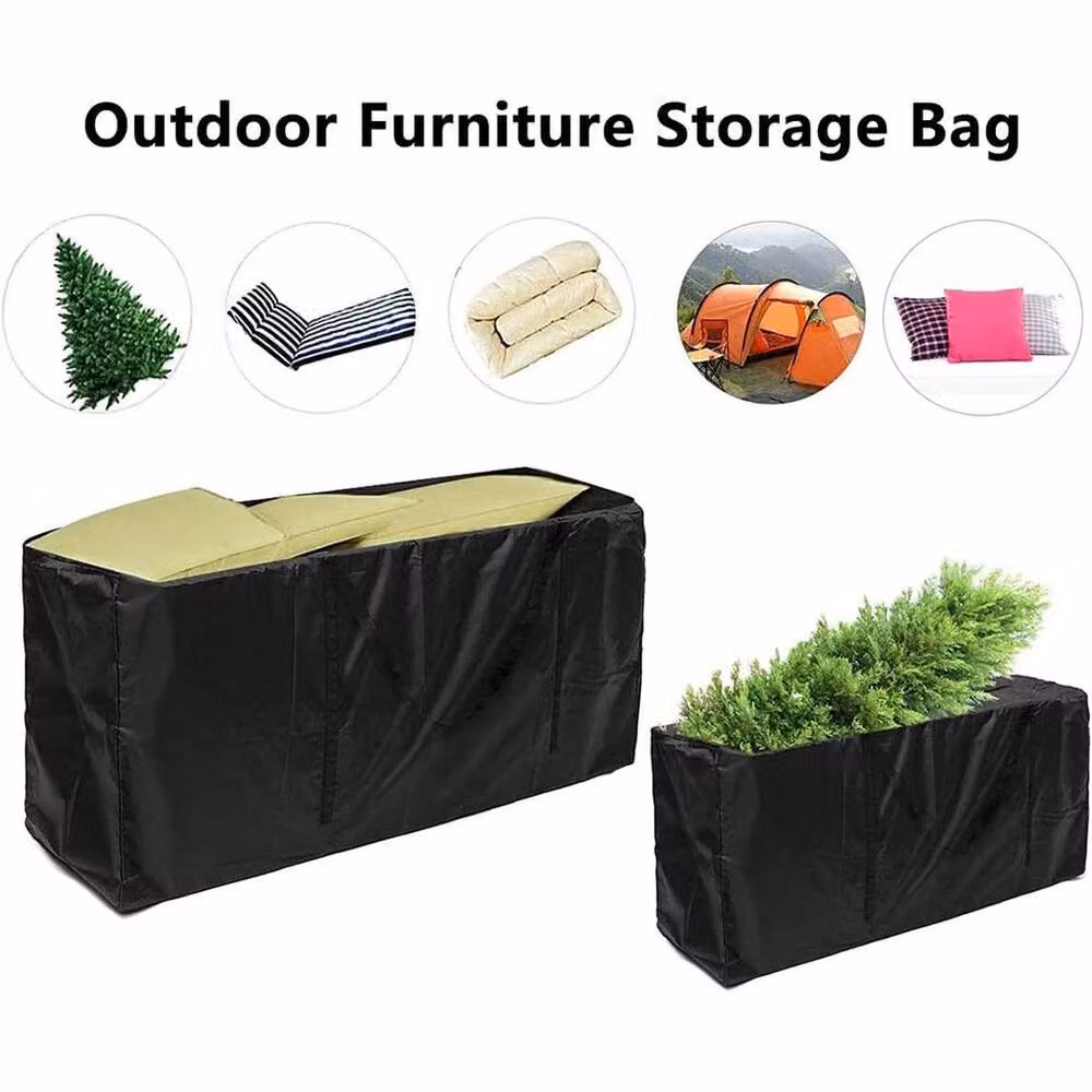 KORVIXA Black Outdoor Garden Furniture Cushion Storage Bag, 100 cm – 3