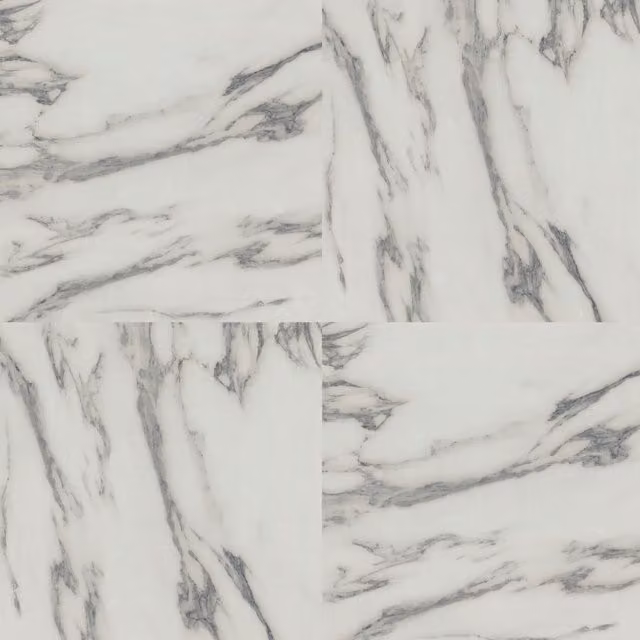 Artifix Carrara Marble Floor Tiles, White and Grey, 10 Tiles Per Pack, W/D/H: 30.5 x 30.5 x 30.5 cm