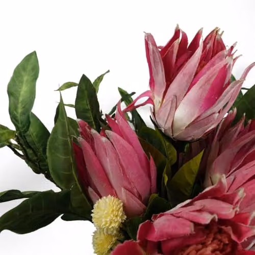 Pink Sugarbush Leaf Design Artificial Flowers – 3