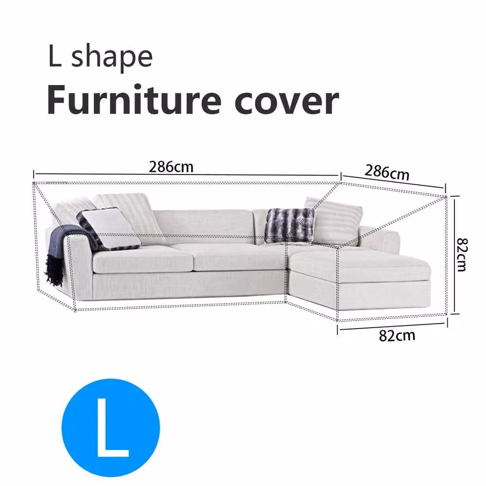 SPETLEK Heavy Duty Waterproof L-Shaped Corner Sofa Cover in Black, 0.82 m2 – 4