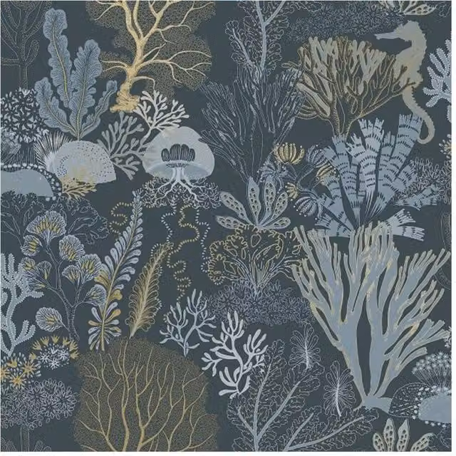 Holden Décor Underwater World Textured Wallpaper in Navy Blue – 1