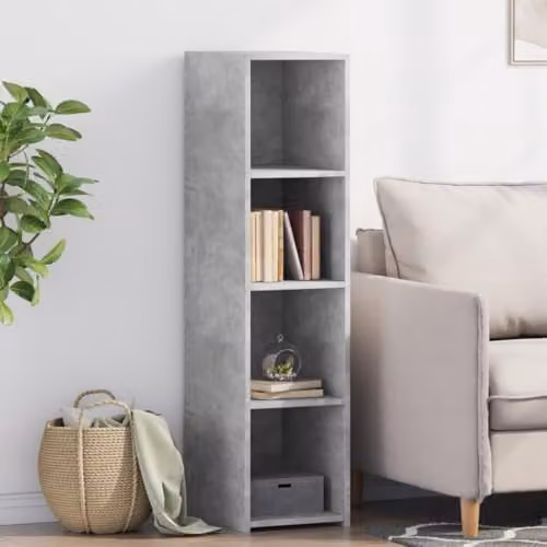 vidaXL Modern Highboard in Concrete Grey, MDF, W/D/H: 30 x 41 x 124 cm – 2