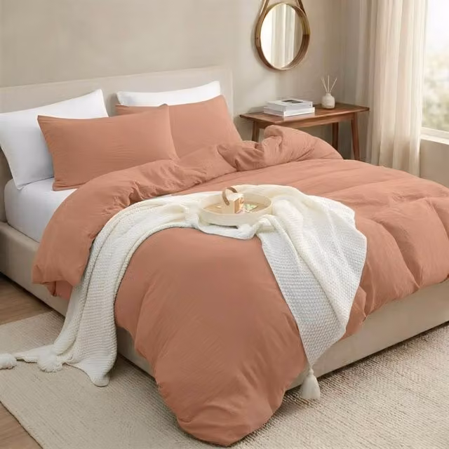 Pamposh Mauve Pre Washed Microfibre Duvet Cover Set, King Size, 180 x 200 cm
