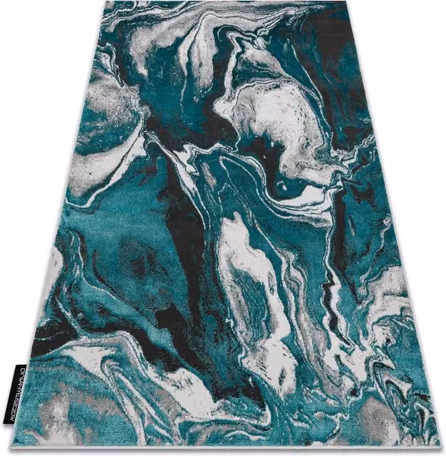 RugsX De Luxe Abstract Green and Multicolour Rectangular Rug, W: 140 cm, D: 190 cm – 1