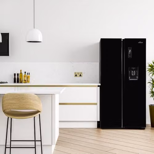 Willow 430L Side by Side American Style Fridge Freezer with Water Dispenser and No Frost Technology in Black – 2