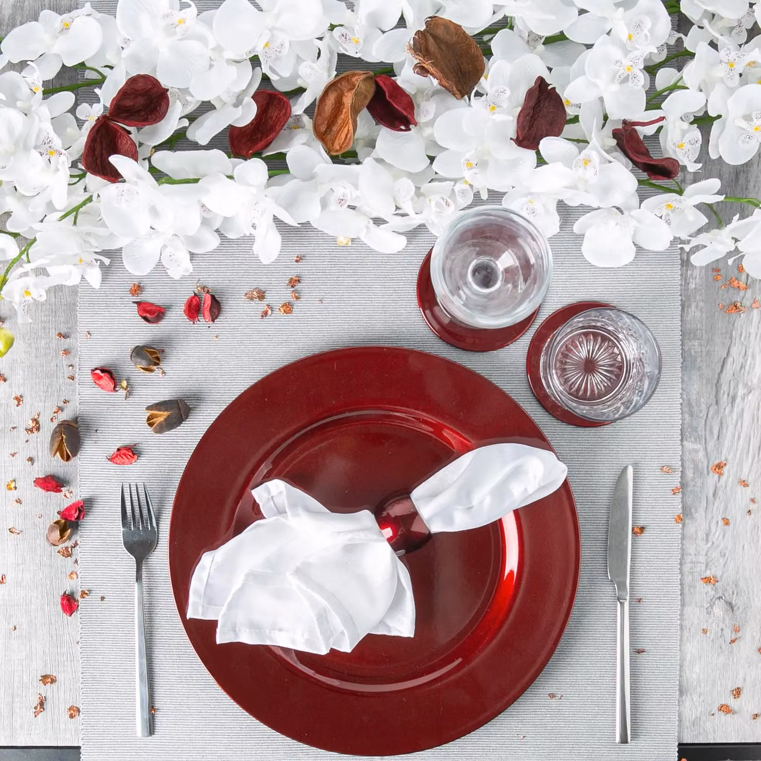 Argon Tableware Metallic Red Melamine Charger Plate, Diameter: 33 cm – 7