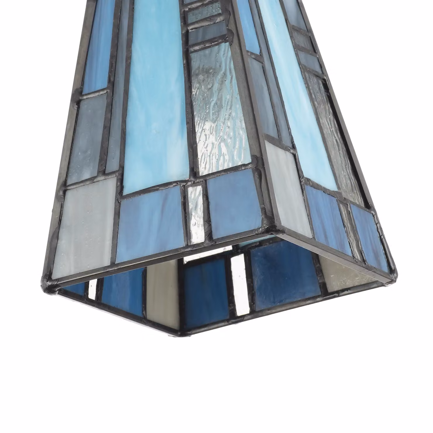 Happy Homewares Art Deco Tiffany Glass Pendant Shade in Blue and Grey – 2