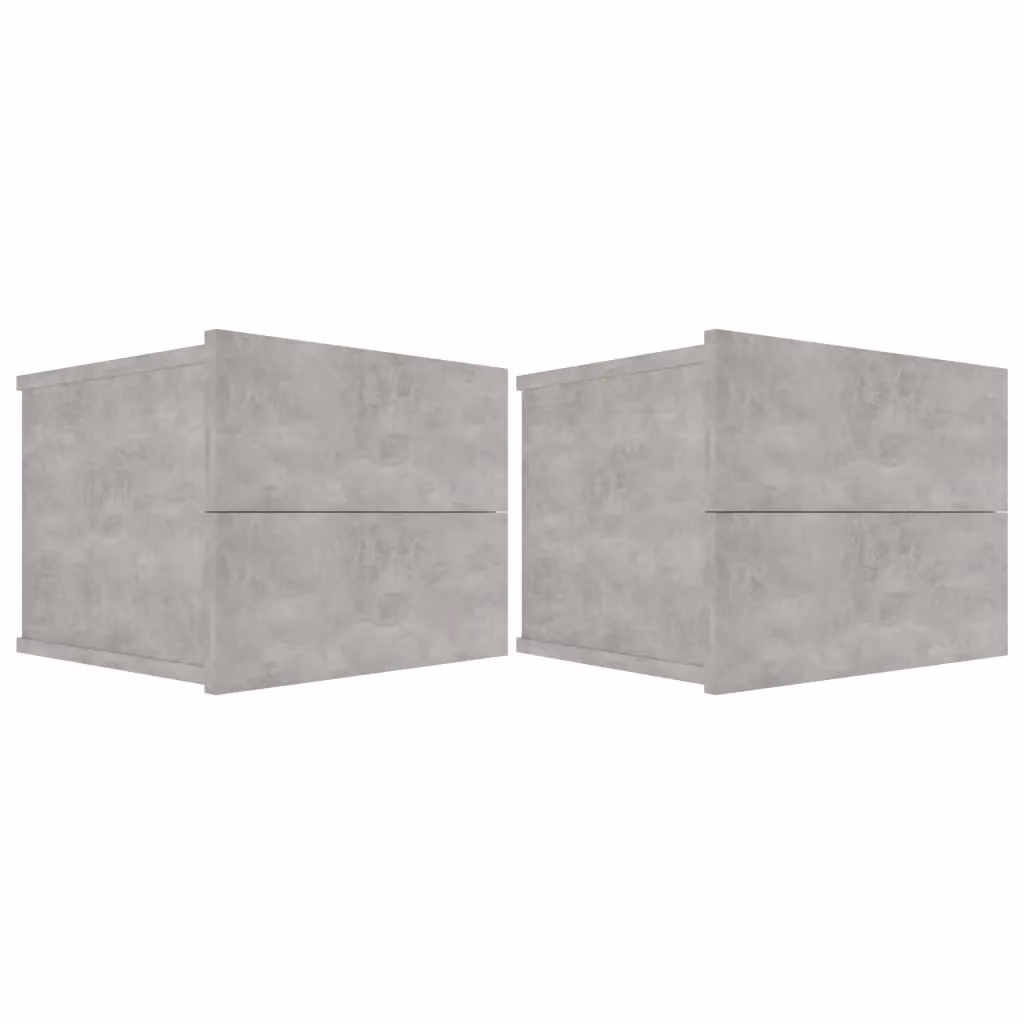Berkfield Home Set of 2 Bedside Cabinets in Concrete Grey, W/D/H: 40 x 30 x 30 cm – 2