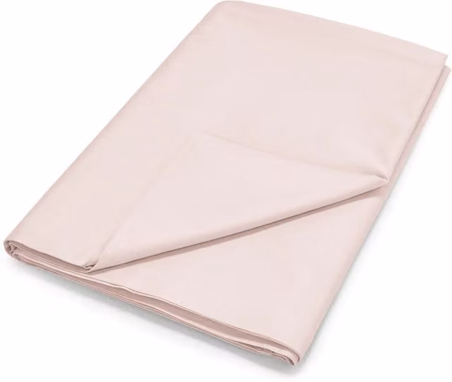 Bedeck 500 Thread Count Plain Dye Mako Satin Cotton Super Kingsize Flat Sheet, Pink, W: 200 cm x L: 200 cm