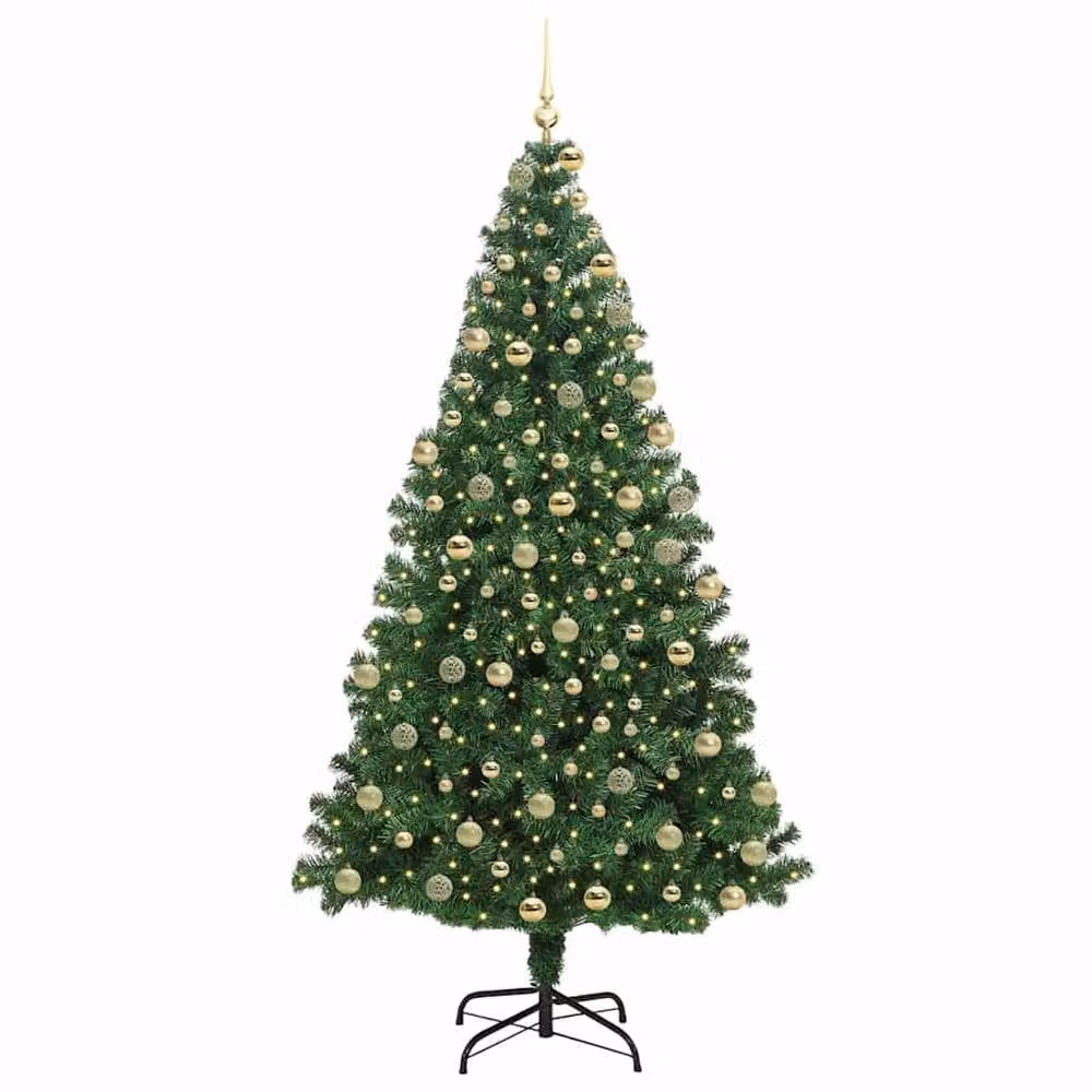Berkfield Home Artificial Christmas Tree with 300 LEDs in Green, Height: 180 cm – 3