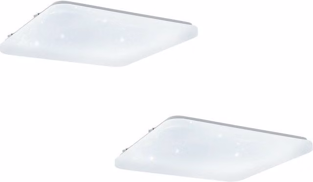 Loops 2 Pack White Modern LED Ceiling Light with Crystal Effect Shade, 33.5W