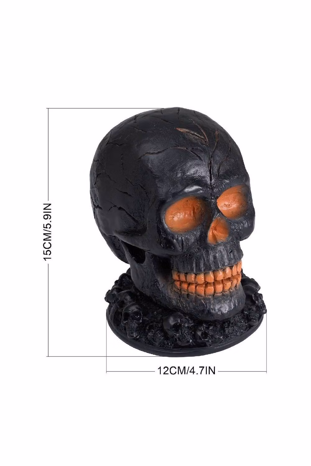 ExtraStar Battery Operated Halloween Skull Flame Light in Black – 3