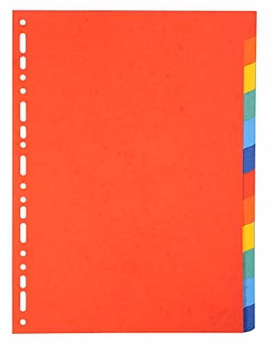 Exacompta Forever Collection 12-Position Recycled Dividers for A4 Documents, 220gsm, Multicoloured