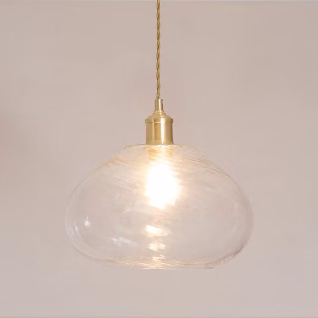 ValueLights Corinne Twill Glass Easy Fit Pendant Ceiling Light Shade and LED Bulb in White, Green and Transparent