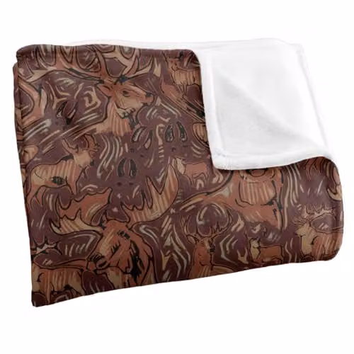 JQ Licensing Big Game Deer and Moose Hunting Pattern Super Soft Fleece Throw Blanket, Multicolour, W/D/H: 91 x 147 cm – 2