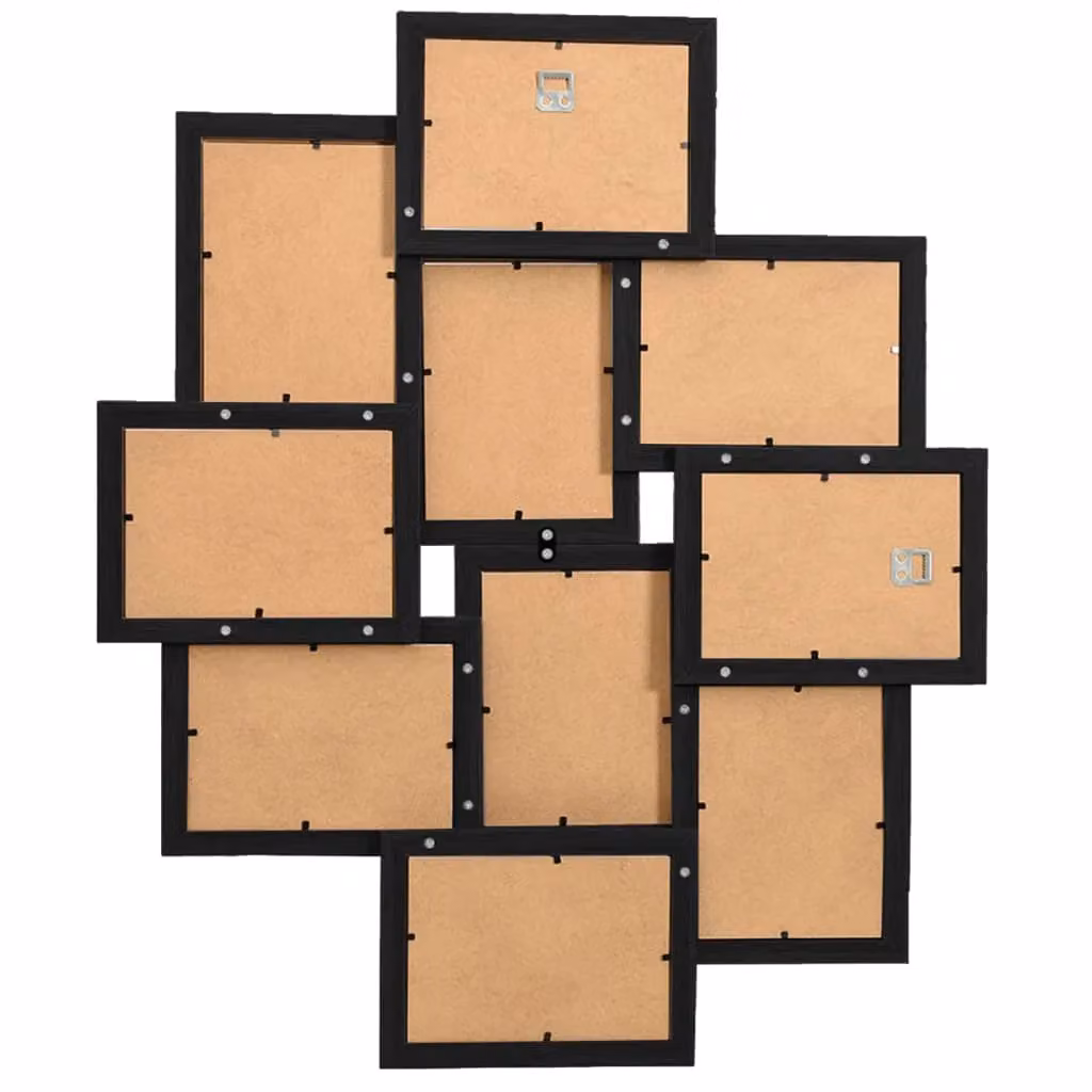 Berkfield Home Modern Black MDF Collage Photo Frame for 10 Pictures, W/H: 13 x 18 cm – 3