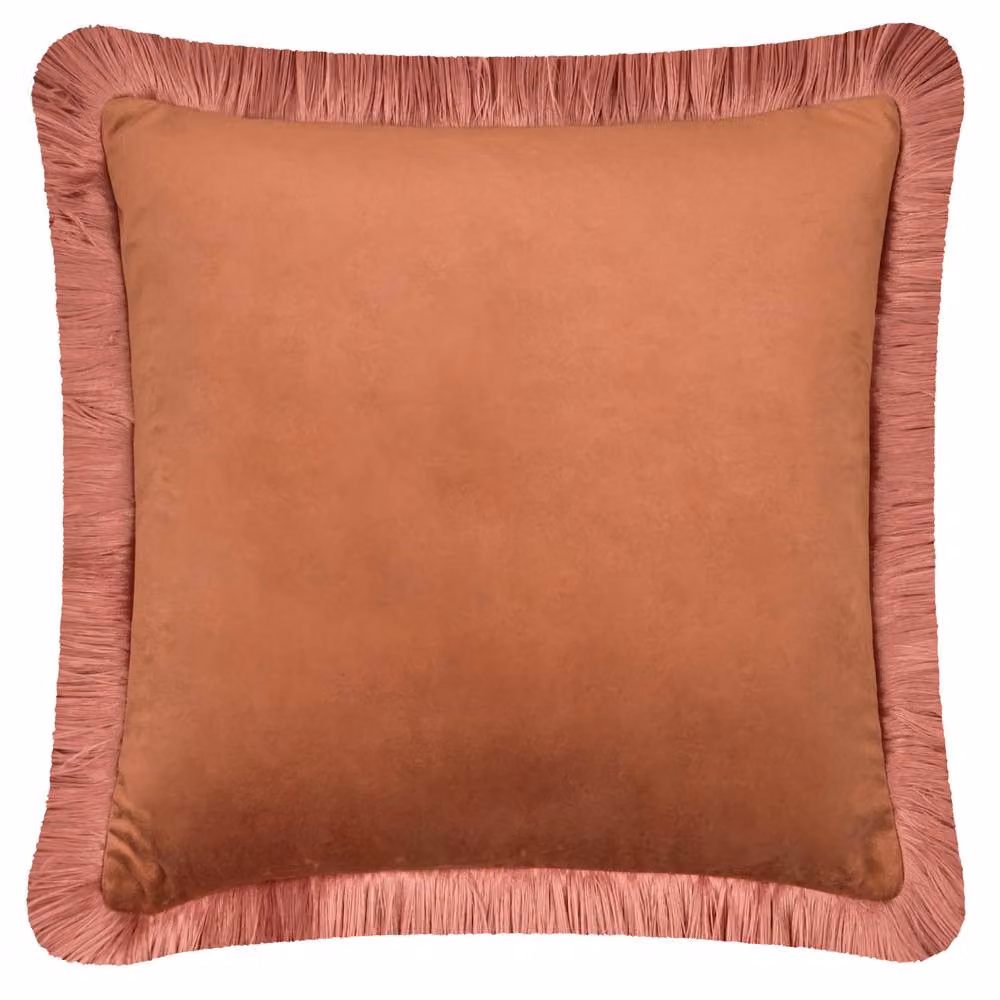 Furn Halo Fringed Velvet Cushion in Beige Pink, W/D/H: 50 x 50 x 50 cm – 2