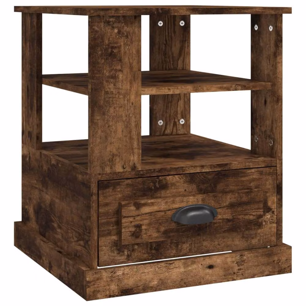 Berkfield Home Smoked Oak Side Table in Brown, W/D/H: 50 x 50 x 60 cm – 2