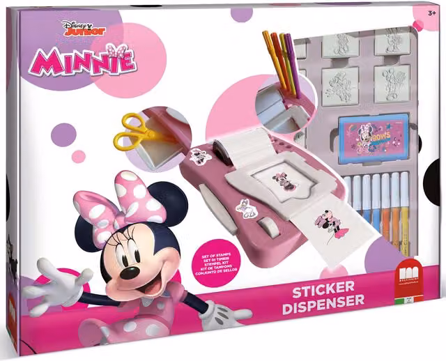 Multiprint Disney Minnie Sticker Machine Pink Kids Craft and Stationery Set