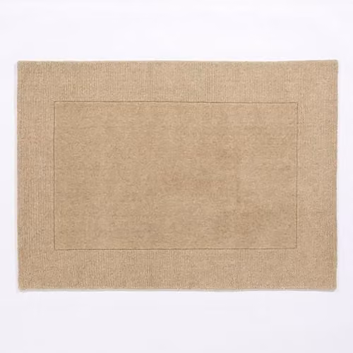 Mayfair Hand-Knotted Natural Wool Area Rug in Beige and Sand, W: 80 cm, D: 150 cm – 1
