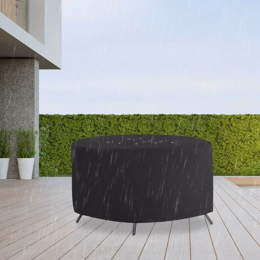 Kelvenix Waterproof Round Patio Table and Chair Cover in Black – 4