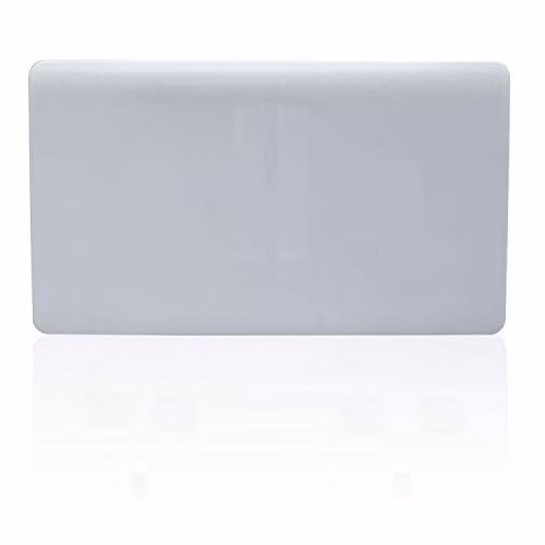 Trendi Switch Artistic Modern Glossy Decorative Screwless Standard Double Wall Blanking Plate in Platinum Silver