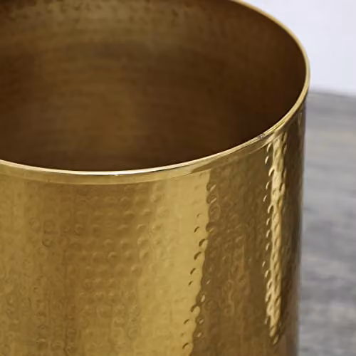 Melody Maison Metal Hammered Gold Storage Waste Bin – 2