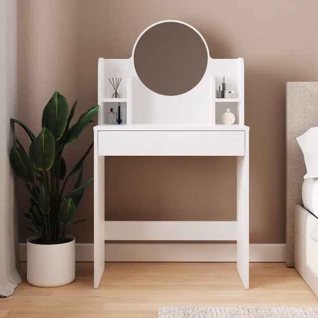 GFW Idis Modern Dressing Table in White Matt Finish