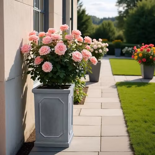 IDEALIST Grey Stone Small Plant Pot Planter, Height: 52 cm – 5