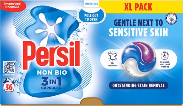 Persil Non Bio 3 in 1 Washing Capsules in White and Multicolour