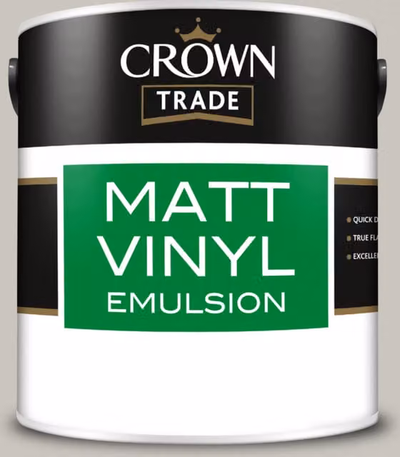 Crown Trade Matt Vinyl Dispersion Paint in Grey Putty, 2.5l