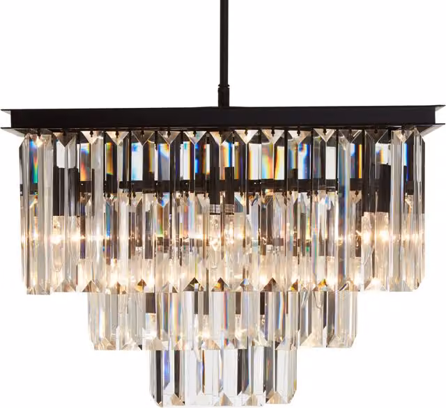 Orsina Kensington Townhouse Multi Crystal Pendant Light in Black – 2