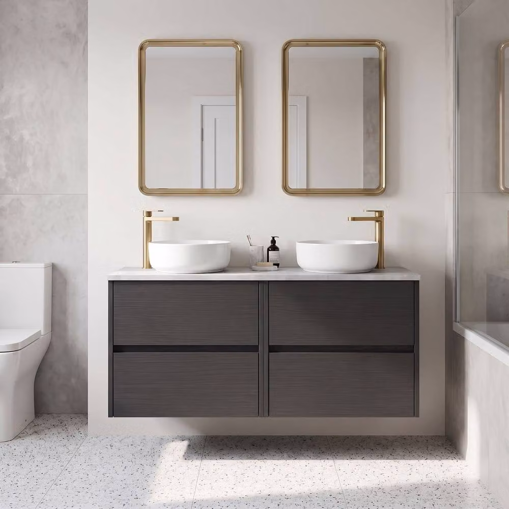 Balterley Chartley Contemporary 4 Drawer Wall Hung Vanity Unit, Grey, W: 120 cm – 2