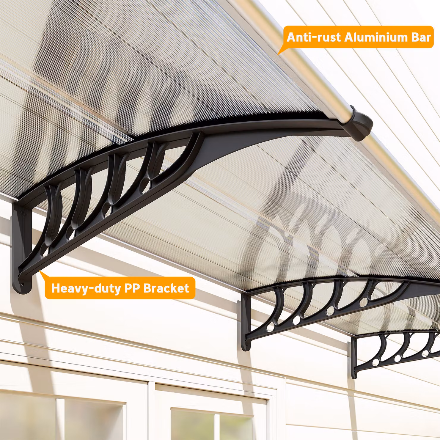 Outsunny Transparent Outdoor Awning Canopy for Front Doors and Windows, W: 300 cm, H: 96 cm – 5