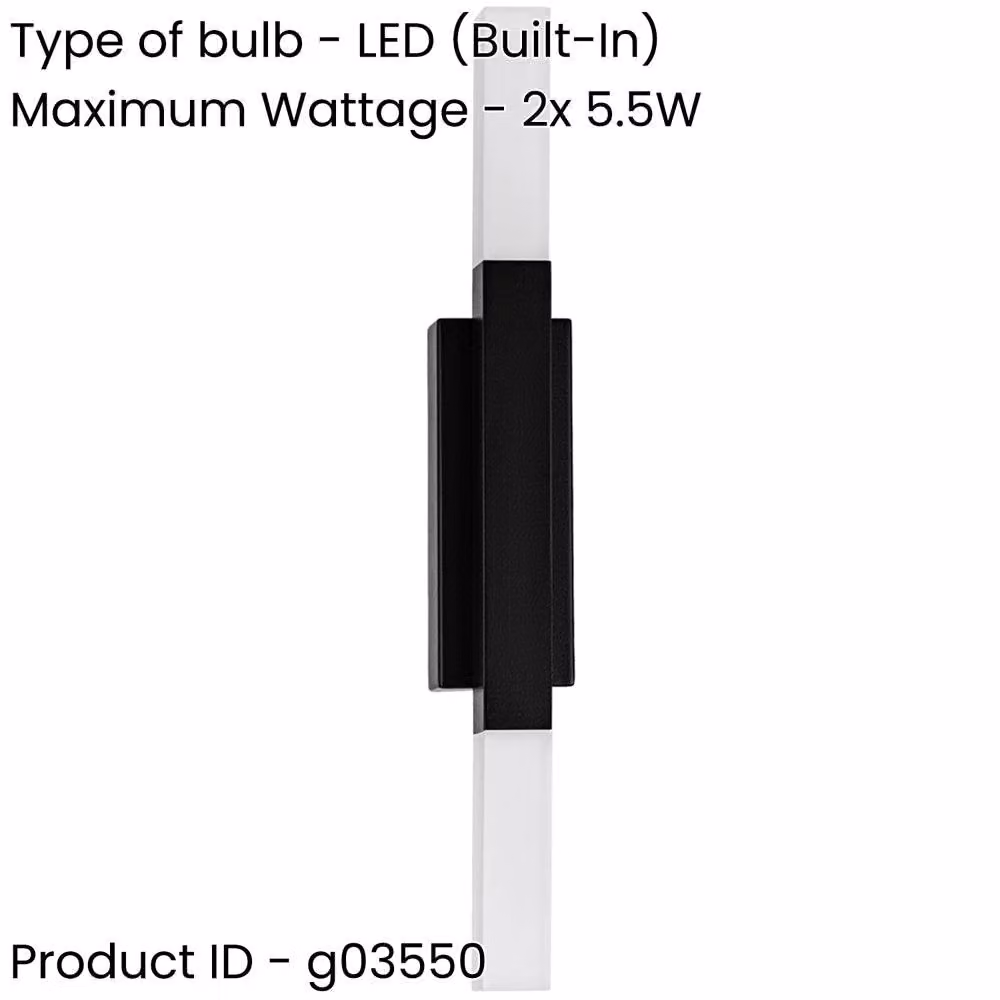 Loops Modern Black LED Mirror Wall Light with Bulb Included – 2