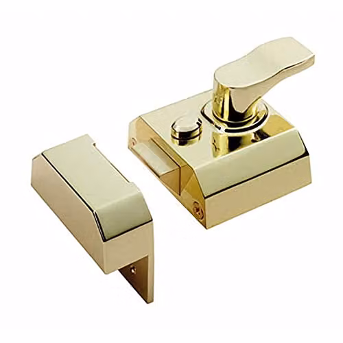 Loops Deadlocking Rim Cylinder Nightlatch 40mm in Gold Electro Brassed