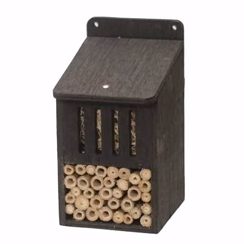 Buttercup Farm Bug House in Black, made from Wood and Bamboo, W: 13 cm, D: 16 cm, H: 24 cm – 1