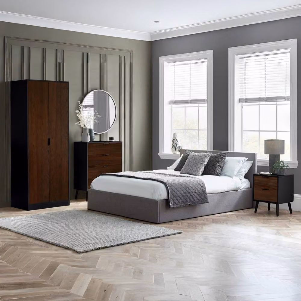 Cheshire Arden 2 Door Wardrobe in Walnut and Black – 5