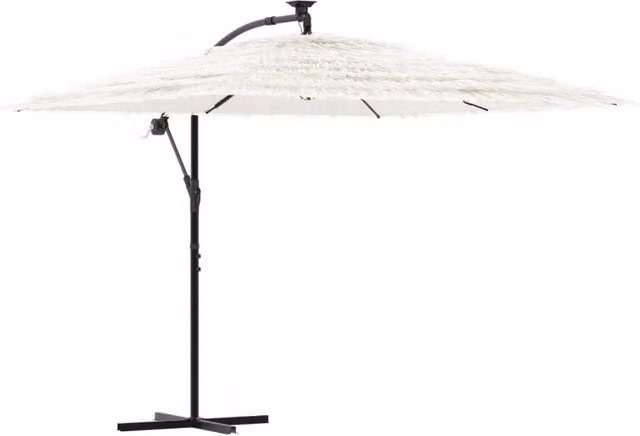 Berkfield Home White Garden Parasol with Steel Pole, W/D/H: 269 x 269 x 235 cm – 1