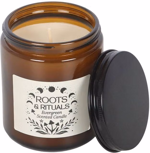 Something Different Roots & Rituals Evergreen Scented Candle in Amber Glass – 1