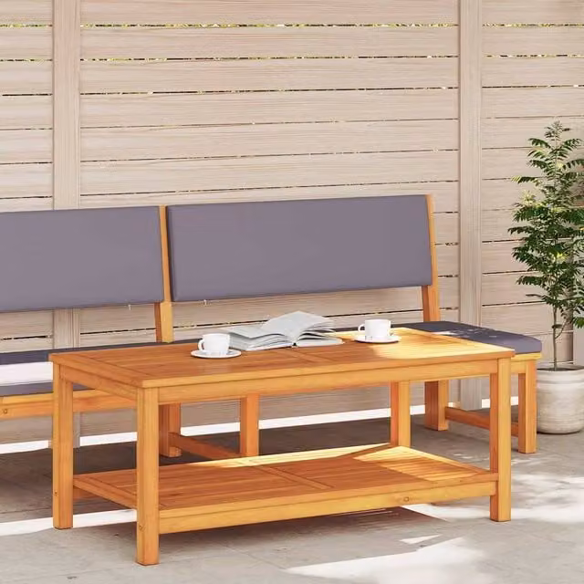 Berkfield Home Elegant Modern Rectangular Coffee Table in Brown Solid Acacia Wood, W/D/H: 70 x 40 x 45 cm – 1