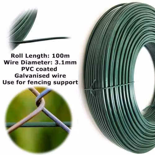 Actiaspet Green PVC Coated Galvanised Steel Round Tension Wire for Garden Fencing – 2