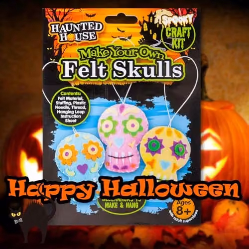 VFM e-Store Halloween Skulls Felt Weaving Craft Kit, Multicolour – 7
